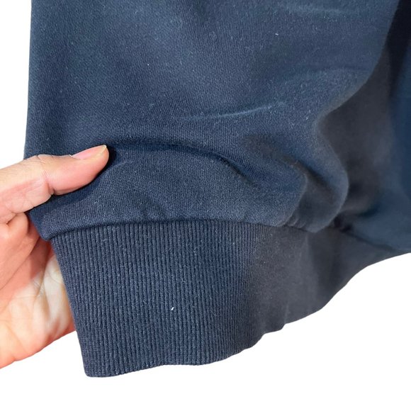 Puma Pullover Hoodie Long Sleeve Drawstring Ribbed Cuff Black Medium - Picture 10 of 12